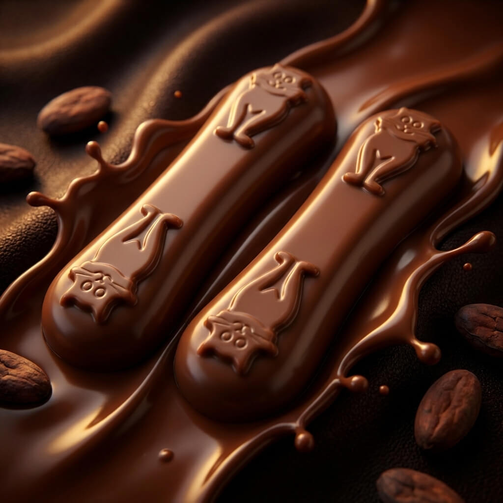 Kočičí jazýčky dva s pozadím mléčná čokoláda (1)